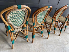 Load image into Gallery viewer, 6 French bentwood and rattan bistro chairs
