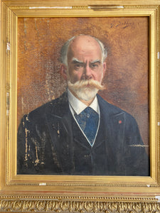 French Portrait Oil on canvas stunning gilt frame