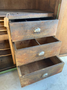 Wonderful French engineers cupboard with drawers