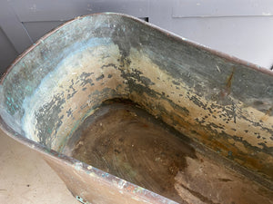Original French copper bath with brass tap