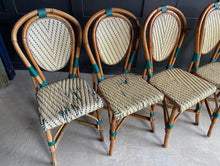 Load image into Gallery viewer, 6 French bentwood and rattan bistro chairs

