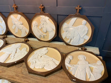 Load image into Gallery viewer, Stunning collection of 14 plaster framed Stations of the Cross
