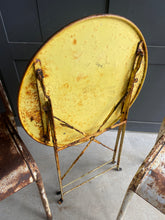 Load image into Gallery viewer, French table and 2 Tolix metal chairs
