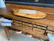 Load image into Gallery viewer, Sympathetically restored work bench with 18 drawers
