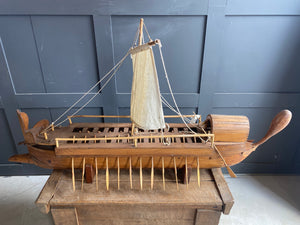 Hand built wooden boat