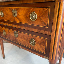 Load image into Gallery viewer, Totally original Napoleonic 1800’s French 2 drawer inlaid marble top
