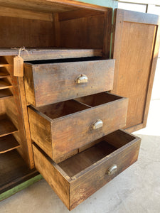 Wonderful French engineers cupboard with drawers